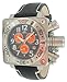 Adee Kaye Mens XXL Square Russian Diver Chronograph Watch w/ Black and Orange Dial