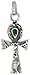 Sterling Silver 15/16 (24 mm) Ankh Pendant w/ Malachite