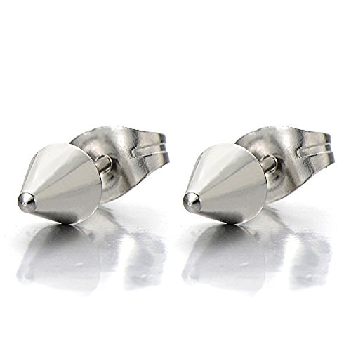 Ave.Mall Stainless Steel Small Arrow Spike Stud Earrings for Men and Women, 1 Pair