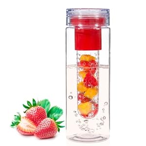 Basily 28oz Infuser Water Bottle - Eco Friendly - Create Your Own Beverage (Red)