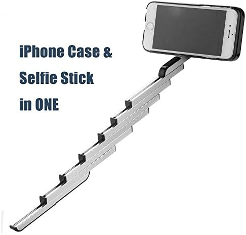 iPhone 6/6s Case with Selfie Stick, Build-in Bluetooth Remote Shutter, Ottertooth Handheld Extendable Stretch Aluminium Alloy Selfie Monopod Stick For iPhone 6 & iPhone 6S - White