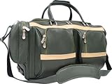 Piel Leather Mens Duffel with Pockets On Wheels Duffels
