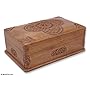 Wood jewelry box, 'Medallion' 8.3" W 3.2" L