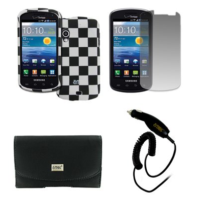 Samsung Stratosphere Schwarz Ledertasche Case Pouch with Belt Clip and Belt Loops Gummierte Snap-On Hartschale Tasche Hülle Schutzhülle Schwarz and Weiß Checkered Displayschutz Folie Chargeur de Voiture CLA EMPIRE Packaging Samsung Stratosphere Schwarz Ledertasche Case Pouch with Belt Clip and Belt Loops Gummierte Snap-On Hartschale Tasche Hülle Schutzhülle Schwarz and Weiß Checkered Displayschutz Folie Chargeur de Voiture CLA EMPIRE Packaging