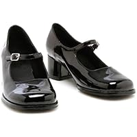 175-Eden, 1 3/4 Heel Children's Mary Jane Dorothy Shoes in Red Glitter or Black Patent - Halloween Perfect