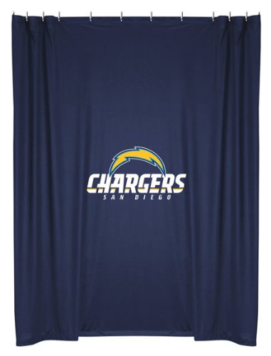 Best Quality Locker Room Shower Curtain - San Diego Chargers NFL /Color Midnight Size 72 X 72