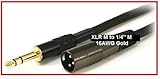 PTC Premier GOLD HIGH GRADE Series XLR Male to 1/4-inch TRS Male 16AWG Cable - Gold Plated - 10 ft