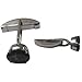 Anniversary Gift for Him Silver Cuff Links Pair Smokey Quartz Gemstone (cflng171)