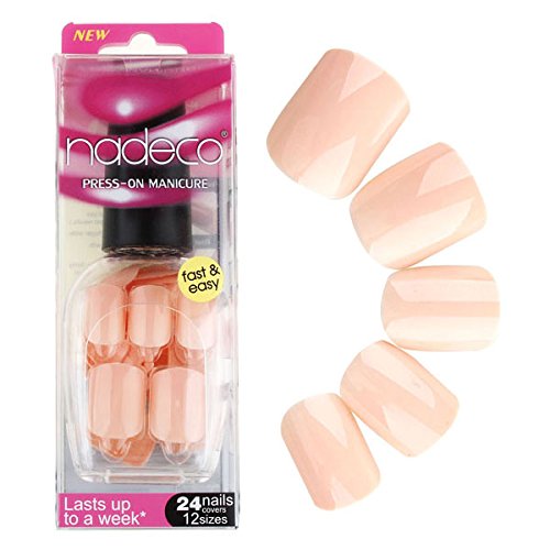 Qmisi Color False Nails Tips Press On Manicure Fashion Design Short Length No Need Glue Begie