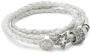 Pilgrim Damen-Armband Charming Leder versilbert weiß 40 cm 90123-6000