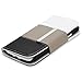 Fosmon CADDY Series Leather Wallet Case for Samsung Galaxy S4 IV / I9500 (White - Gray - Black)