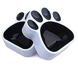 GetTen® Special Pet Paw Style Dog Bowl is Perfect for a Dog Cat Kitten Puppy black （A set of two）