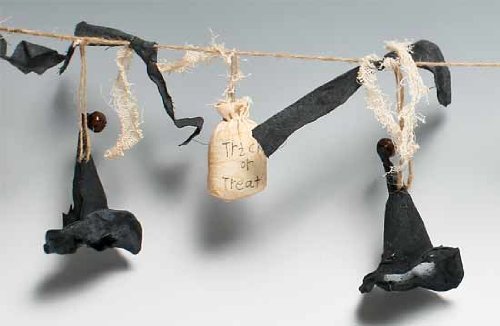 Halloween Garland with Mini Witch Hats and Trick or Treat Bags