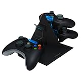 Xbox 360, Elite, Slim Power Pyramid Charger - Charging and Storage Dock for Game Controllers - Black