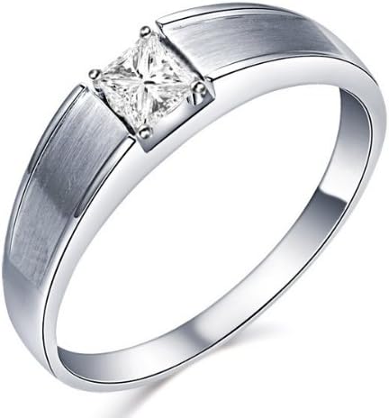 1.00 Carat Princess cut Diamond Men's Diamond Wedding Band On 10K White Gold