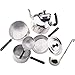 Children's Quality 6-piece Stainless Steel Playset *Set includes covered pot, tea kettle with lid, frying pan, saucepan, colander and a ladle*
