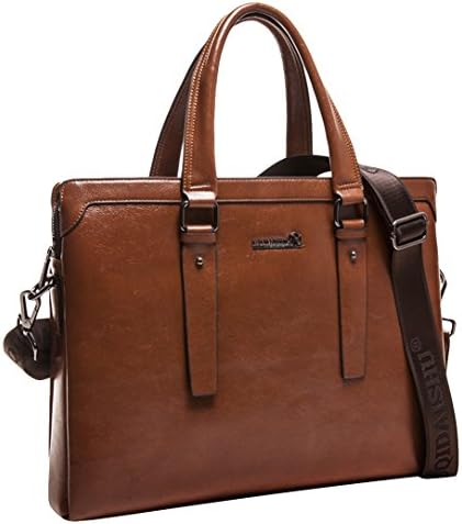 KKJQDS Men's Gentlemen Fashion Business PU Leather Briefcase Tote Bags