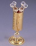GOLD PICK HOLDER - SET OF 6 GOLD PLATED AND CRYSTAL PICKS AND HOLDER