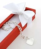 Sterling Silver Heart Toggle Bracelet 8