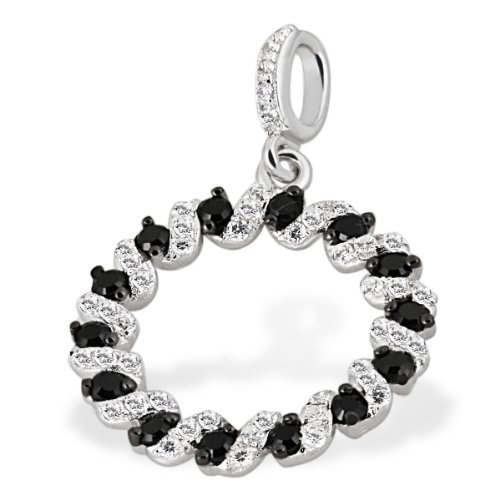 Goldmaid Damen-Collier PremiumShine Kreis 925 Sterlingsilber 61 schwarz-weisse Zirkonia 45 Preisvergleich
