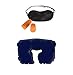 Advent Basics™ 3 in 1 Super soft travel neck pillow Easy to Carry Multi Utility Travel Kit - Inflatable Neck Air Cushion Pillow with Eye Mask and 2 Ear Plugs | Random color | RS.249.00