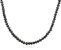 14k White Gold Faceted Black Diamond Necklace (60 cttw), 18"