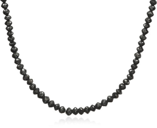 14k White Gold Faceted Black Diamond Necklace (60 cttw), 18