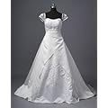 Hochzeits-shop-hamburg WD0923 Brautkleid mit Fl�gel-Tr�ger bestickt, Schn�rung u. Schleppe