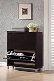 Baxton Studio Simms Modern Shoe Cabinet, Dark Brown
