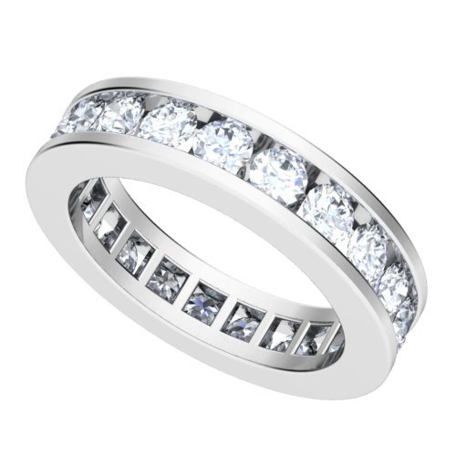 Platinum Channel set Diamond Eternity Wedding Band Ring (G-H/VS, 2 ct.)