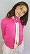 Ultra Lightweight Organic Cotton Scarf for Girls and Toddlers - Includes Crocheted Flower Pin (One-of-a-kind)
