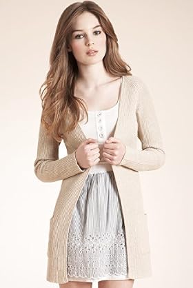 Angel Pure Cotton Ribbed Longline Cardigan