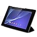 Sony Xperia Z2 Tablet Case - Poetic Sony Xperia Z2 Tablet Case [Slimline Series] - [Lightweight] [Ultra-slim] PU Leather Slim-Fit Trifold Cover Stand Folio Case for Sony Xperia Z2 Tablet Black (3 Year Manufacturer Warranty From Poetic)