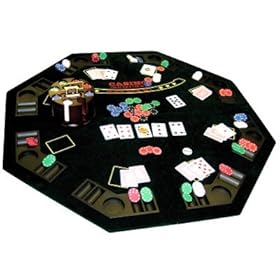 Large Poker table with Chips & accessories 400 chips, cards, buttons & carry case