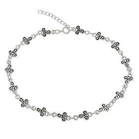 Sterling Silver Celtic Triskele Anklet