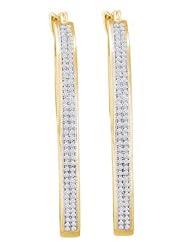 10KT Yellow Gold 0.50 CTW Diamond Micro Pave Hoops