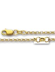 14K Yellow Gold Round Rolo Link Chain (Width 2.3mm)