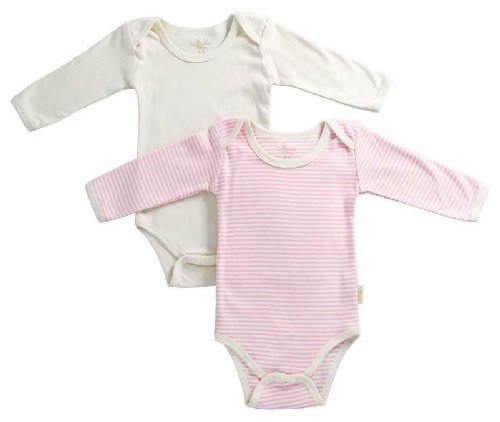 Tadpoles Organic Cotton 2Piece Romper Set Pinstripe/Solid, Salmon 0-3 Months