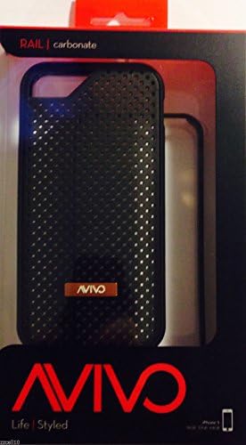 AvivoRail Carbonate / Apple iPhone 5 & 5S Polycarbonate Rail Motif Case (Stealth Black + Motif Jacket)