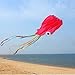 Mayco Bell Red Multicolor Tail Octopus Portable Kite Nylon & Polyester Material - Perfect Toy for Kids and Children Outdoor Games Activities - Fold-able Large 28 x 157 Inches | Extra 328 Feet Of Line
