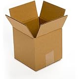 Pratt PRA0006 Recycled Corrugated Cardboard Single Wall Standard Cube Box with C Flute, 5" Length x 5" Width x 5" Height, (Pack of 25)