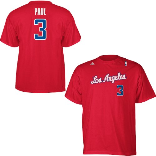 NBA Men's Los Angeles Clippers Chris Paul #3 Name & Number Tee (Red, Large)