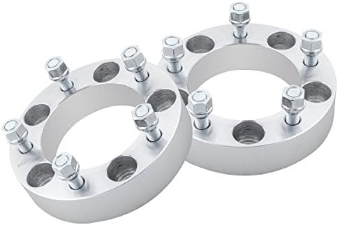 AutoBucs@ 2pcs 1.5" 5x5.5 to 5x5.5 Wheel Spacers Adapters for 1/2" Studs 5x139.7 Dodge Ram 1500 Ford F150 E150 Jeep CJ5 CJ7 Alloy Aluminum 6061-T6