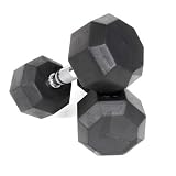 Rubber Encased Octagonal Dumbbells [Set of 2] Size : 40 lbs