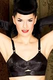 What Katie Did L6001 Maitresse Black Satin Bullet Bra