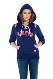 New York Giants Womens Laced Up Fleece Hooded Sweatshirt - by Alyssa Milano