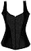 Camellias Women's Burlesque Satin Jacquard Shoulder Strap Tank Overbust Corset
