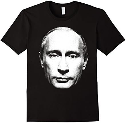 Men's Russian President Vladimir Putin Portrait T-Shirt Large Black