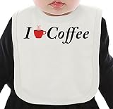 I love coffee ネクタイを有する有機ビブ Medium
