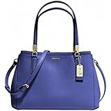 Coach Madison Small Christie Carryall In Saffiano Leather (Light Gold/Lacquer Blue)
